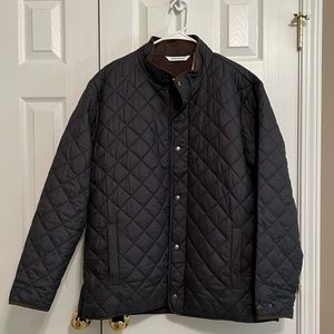 Peter Millar Crown Suffolk Quilted Travel Coat Navy/Brown; Men’s XL NWT